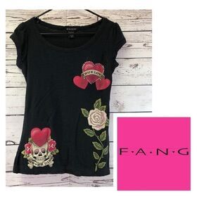 FANG XL black cotton shirt true love never dies